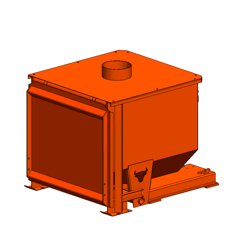 1/2 Yard Hopper with Fixed Duct Top