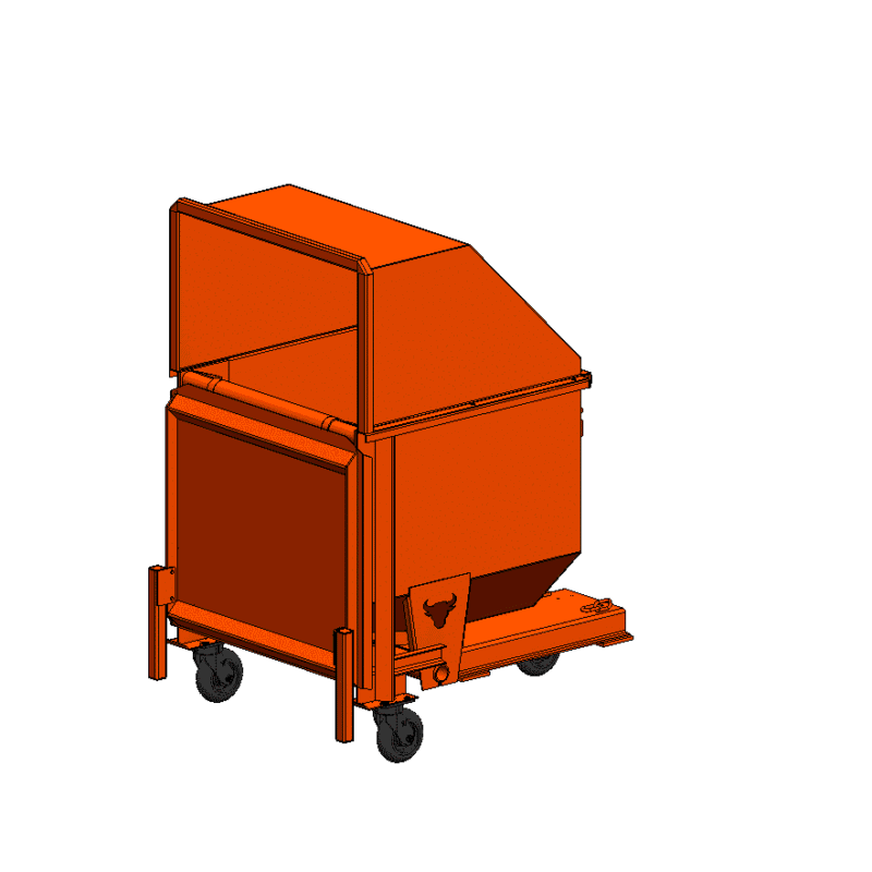 1/2 Yard Hopper with Hood & Caster Kit