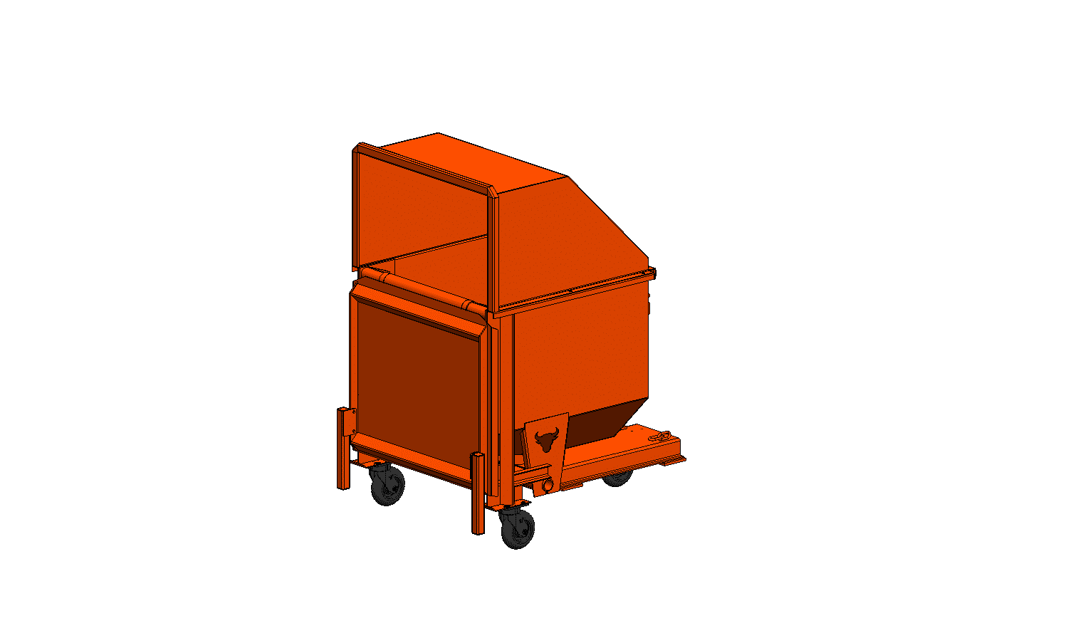 460-3006-1-1:2YardHopperwHoodCasterKit