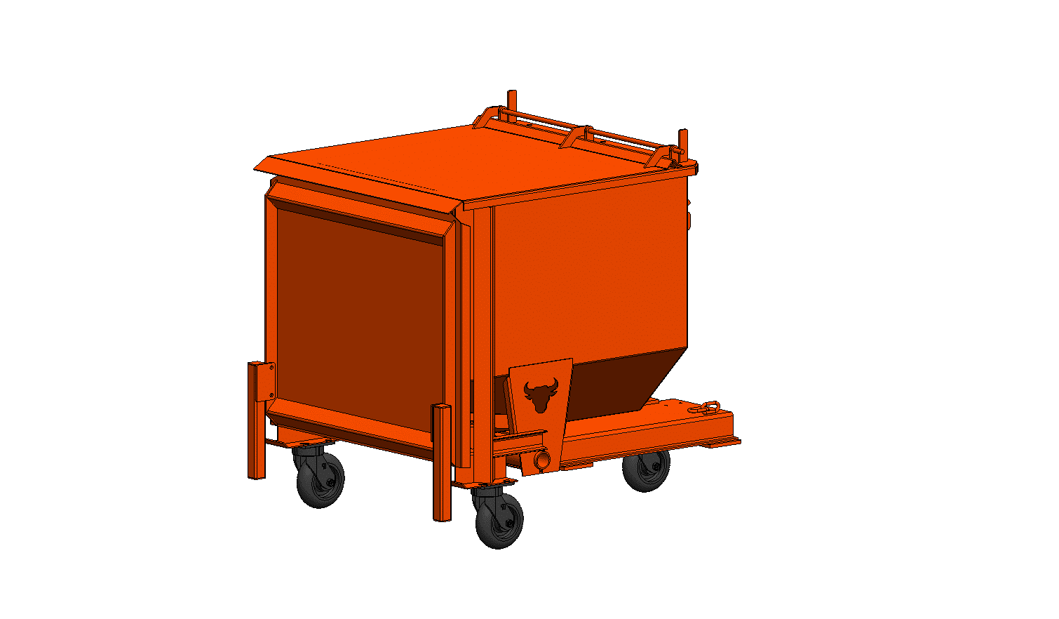 460-3007-1-1:2YardHopperwLidCasterKit