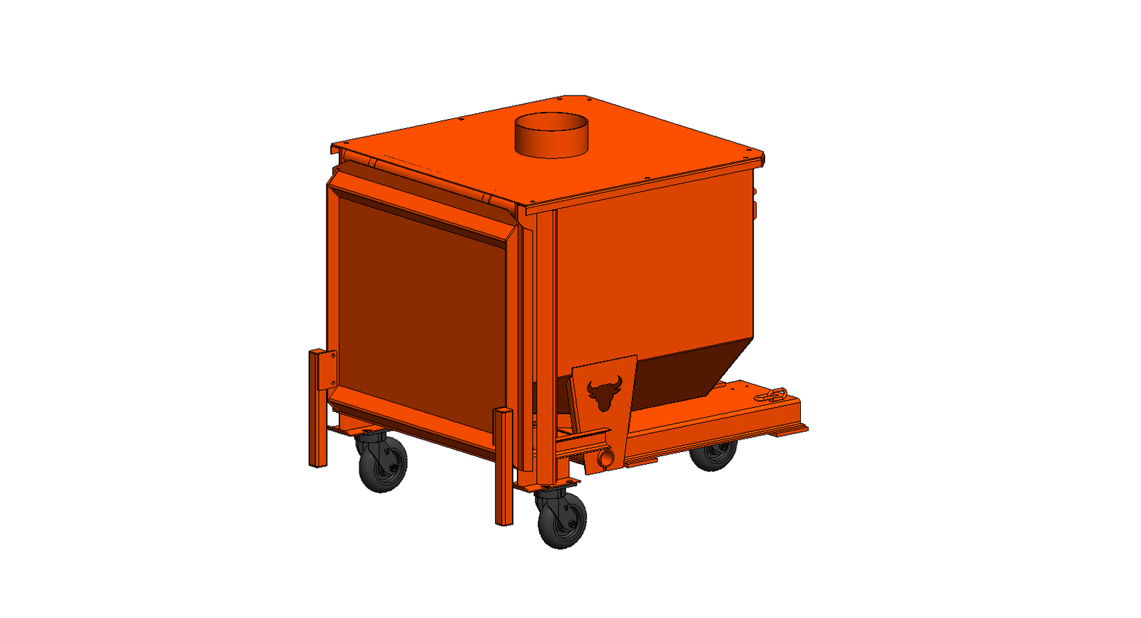 460-3008-1-1:2YardHopperDuctTopCasterKit