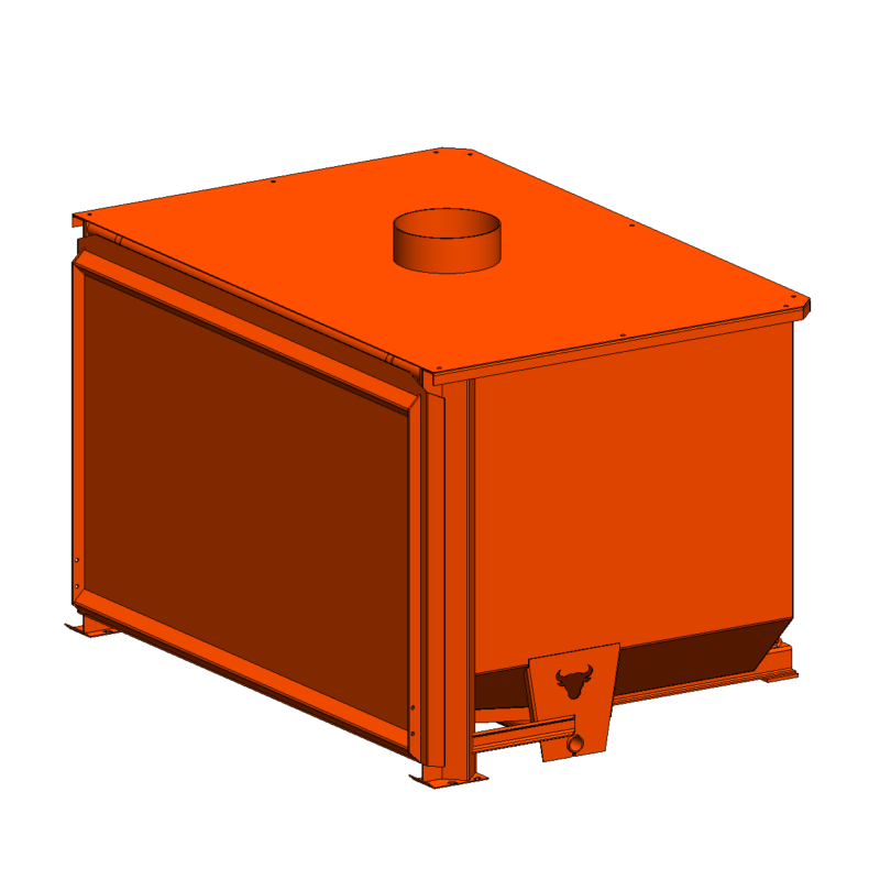 3 Yard Hopper with Fixed Duct Top
