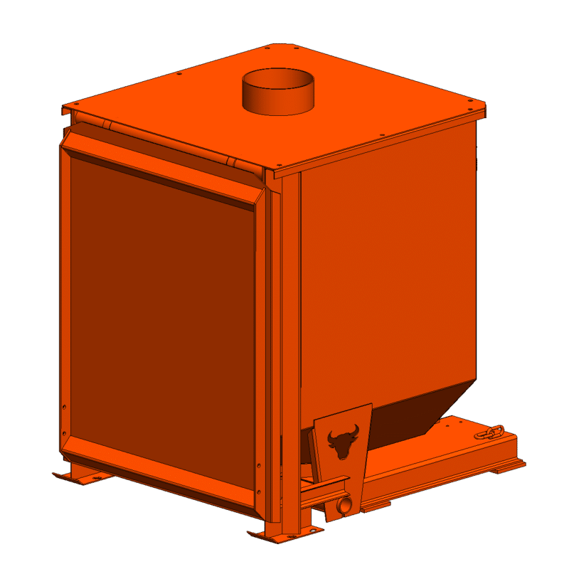 3/4 Yard Hopper with Duct Top