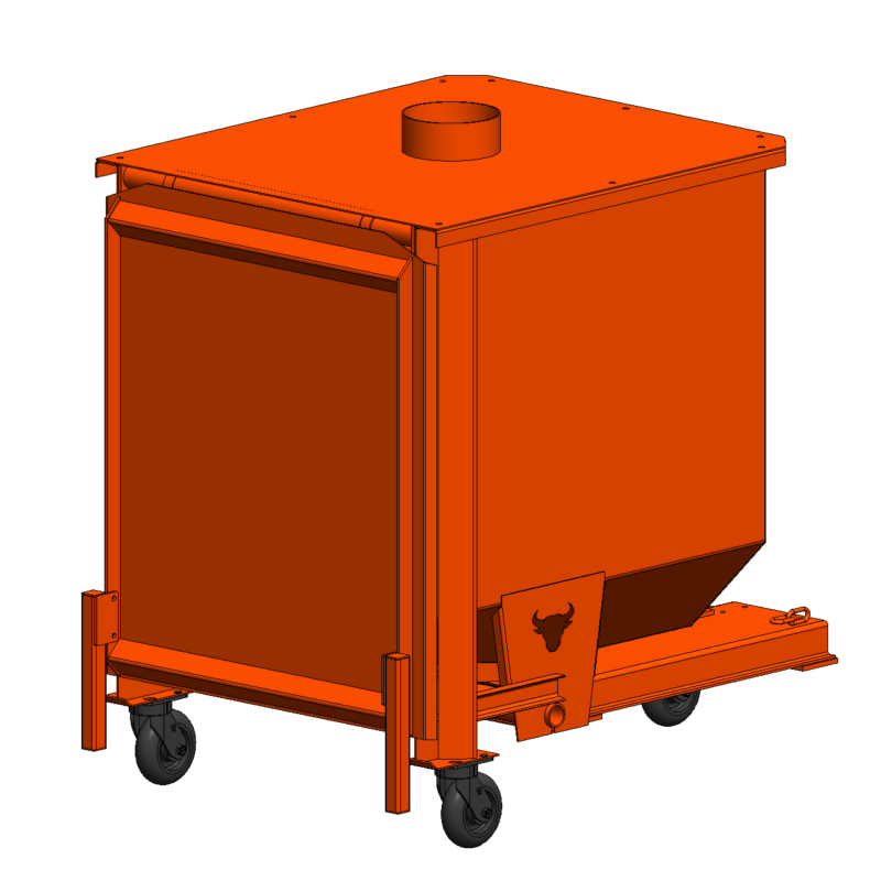 1 Yard Hopper Duct Top and Caster Kit