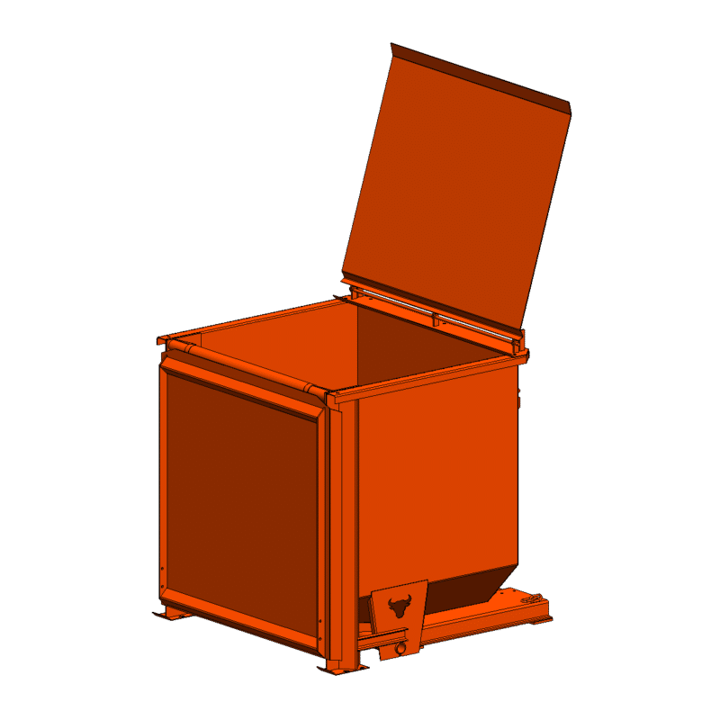 1 1/2 Yard Hopper with Lid