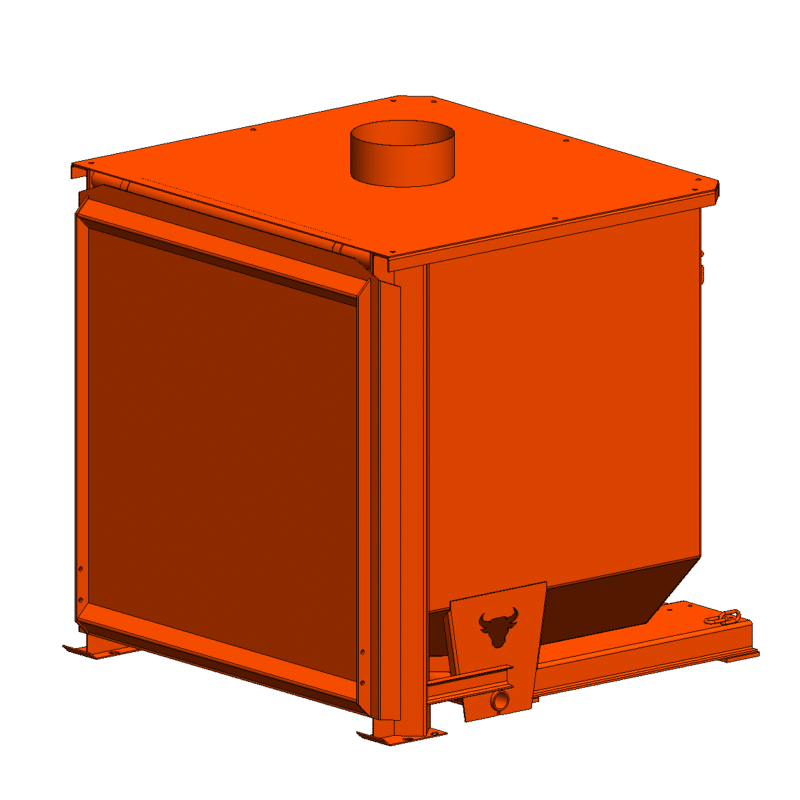 1 1/2 Yard Hopper with Duct Top