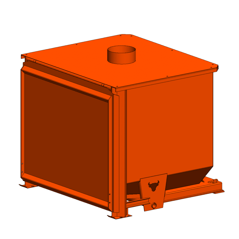 2 Yard Hopper with Duct Top